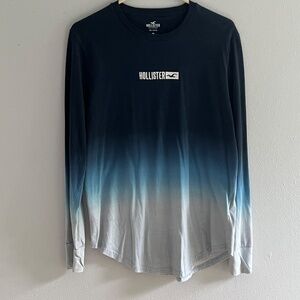 Hollister Blue Ombre Long Sleeve Shirt Size M